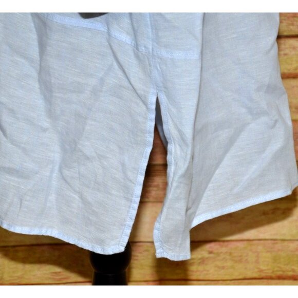 Tahari Womens Blue 100% Linen Button Up Tunic Blouse Size 2X Casual Lagenlook - Picture 5 of 13